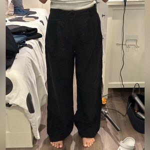 Zara black wide leg full length pants